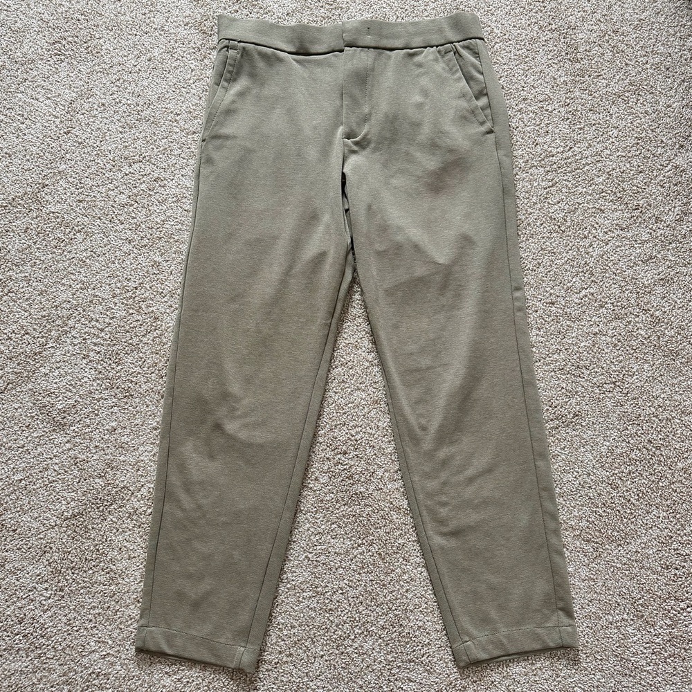 Bonobos Off Duty Elastic Waist Pants Mens Medium Short Green Stretch Work Travel
